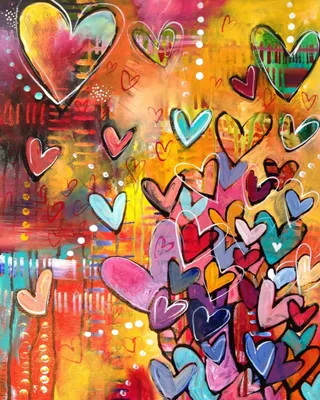 Купить картину по номерам 40х50 GX27522 «Много сердечек» на ColorNumbers.RU