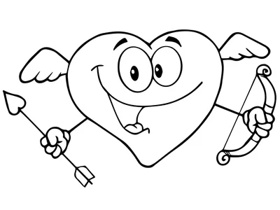 Сердце с крыльями рисунок - 54 фото