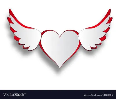 Красное сердце с крыльями . Стоковая иллюстрация ©MargaritaSh #65177073