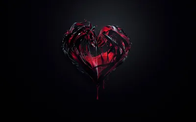 монохромная иллюстрация разбитого сердца на черном фоне 3d визуализация,  черный 3д, 3d цвет, 3d аннотация фон картинки и Фото для бесплатной загрузки