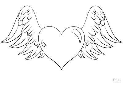 Фигура \"Сердце с крыльями\" из пенопласта