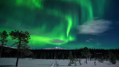 Скачать 1920x1080 северное сияние, ночь, природа, свечение, зеленый обои,  картинки full hd, hdtv, fhd, 1080p