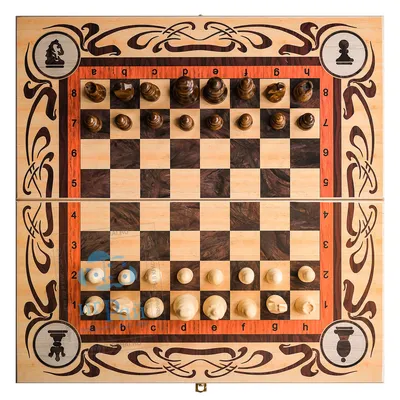 Игра 3в1 \"Шахматы, шашки, нарды\" шах.фиг.- пластик, шашки-дерево, 24х12х3  см - Элимканц