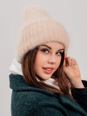 Шапка женская зимняя ангора вязаная, головной убор тёплый - купить в  Москве, цены на Мегамаркет