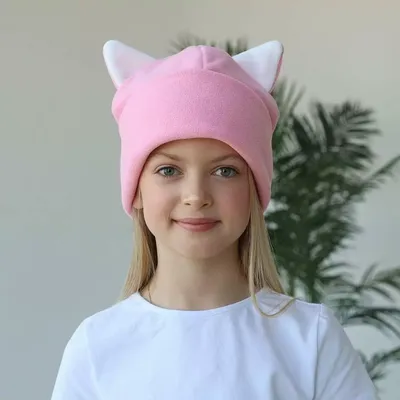 Вязаная шапка с кошачьими ушками купить по цене 590 ₽ в интернет-магазине  KazanExpress