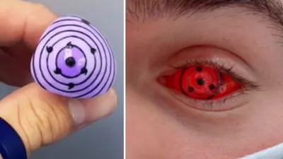 Как выглядят глазные протезы в стиле Шарингана и Риннегана из аниме Наруто