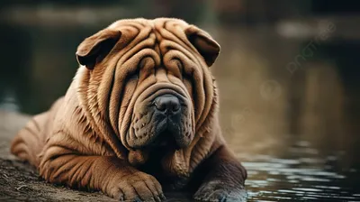 Sharpei Stock Photo - Download Image Now - Rear View, Dog, Shar-Pei - iStock