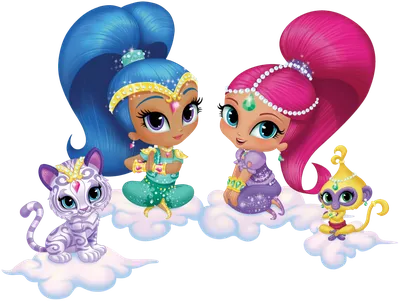 Shimmer and Shine with Tiger and Monkey | Shimmer and shine characters,  Shimmer n shine, Shimmer and shine cake