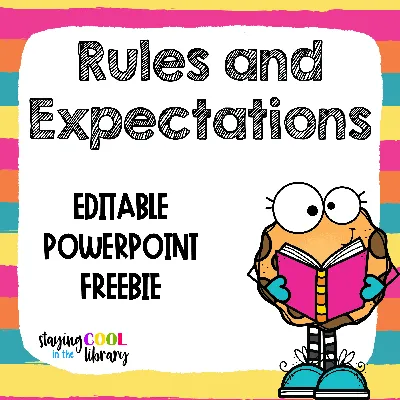 Reviewing Library Rules and Procedures Editable PowerPoint - FREEBIE -  Staying Cool in the Library
