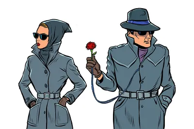 Детектив Шпион Позе Пистолета Ретро Векторная Иллюстрация Комиксам Стоковая  иллюстрация ©PantherMediaSeller #336485678