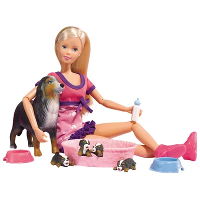 Кукла Штеффи с собаками, 29 см купить в интернет-магазине MegaToys24.ru  недорого.