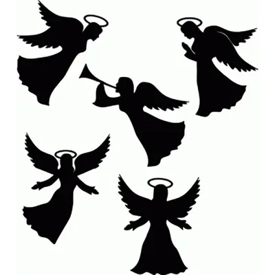 Трафарет Ангела. Трафарет Ангела для вырезания из бумаги | Silhouette  christmas, Angel silhouette, Nativity silhouette