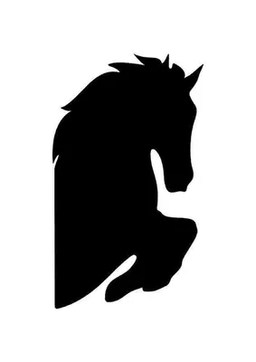 Чёрный силуэт лошади, прыгнувшей с…» — создано в Шедевруме