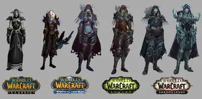 Эволюция моделей Сильваны, Гарроша и Гневиона в World of Warcraft