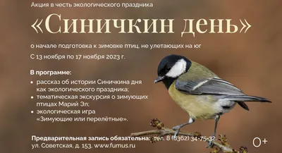 12 ноября — Синичкин день / Открытка дня / Журнал Calend.ru