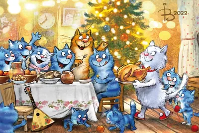 Купить Картины по номерам 40х50 «Синие коты» по привлекательной цене во  Владивостоке
