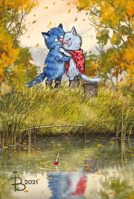 Картина по номерам \"Любопытные синие коты\"