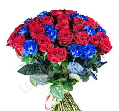 Букет №128 \"101 счастье\" синие розы эквадор
