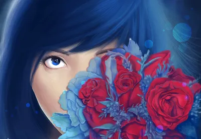 Голубые (или синие?) розы к 8 Марта!