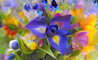 Фон разноцветные цветы (71 фото)