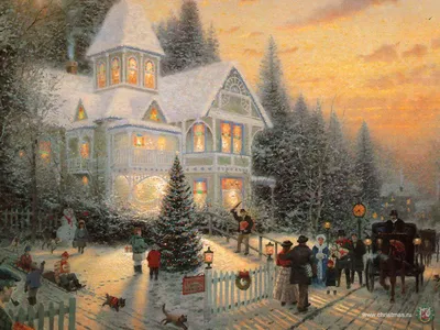 Сказочный городок зимой: новогодние обои, картинки, фото 1600x1200