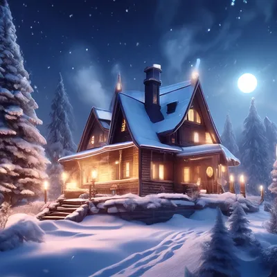 Зимний декабрьский обои волшебная …» — создано в Шедевруме