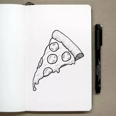 Мини скетчи для срисовки пицца | Блокноты для эскизов, Легкие рисунки,  Рисунки пером