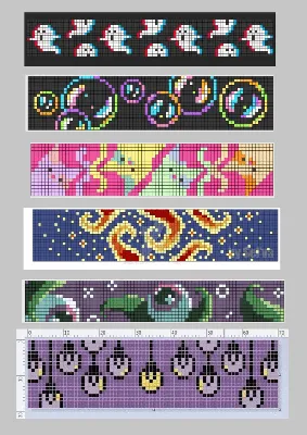 Схемы фенечек прямым плетением аниме - 30 фото
