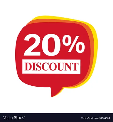 Sales discount icon 20 percent Royalty Free Vector Image