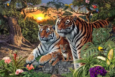 Сколько тигров на картинке? | Пикабу