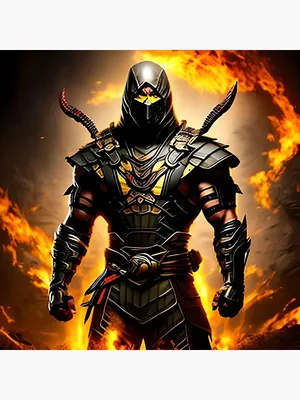 Scorpion Mortal Kombat. Created by artificial intelligence. Stock  Illustration | Adobe Stock