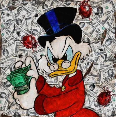 Постер Золотой Скрудж Макдак с долларами на стену купить от 290 рублей в  арт-галерее DasArt