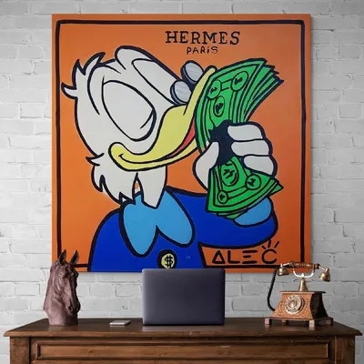 Картина Скрудж Макдак с деньгами