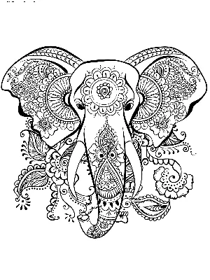 Раскраска «Индийский слон» для печати (25 х 25 см) - AURORE ARTS /  @aurore_raskraski - скачать на Wildberries Цифровой | 129295