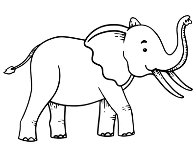 Взрослый слон — раскраска для детей. Распечатать бесплатно.