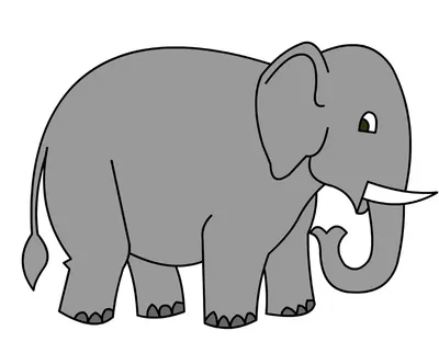 Раскраска для детей милый слон с листьями векторная иллюстрация | Премиум  векторы