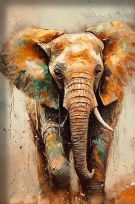 Слон художник рисует кистью» — создано в Шедевруме