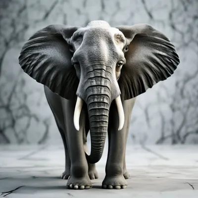 Слон на белом фоне» — создано в Шедевруме