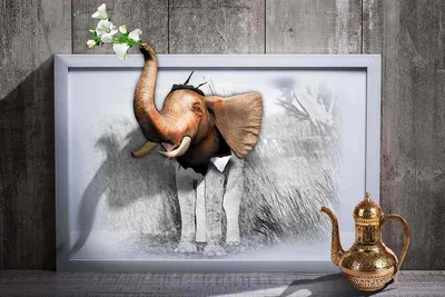 Картина на холсте Слон 50 х 70 см. купить в интернет-магазине, подарки по  низким ценам