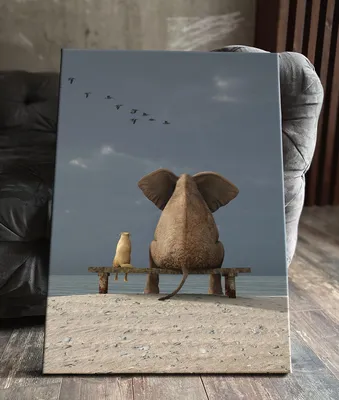 Слоны на закате» картина Рослик Евгении маслом на холсте — купить на  ArtNow.ru