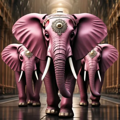 Красивые розовые слоники.» — создано в Шедевруме