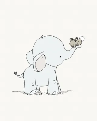Рисунок слоник простой - 43 фото