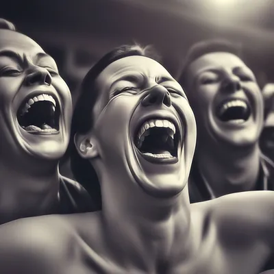 Фотография смеющегося человека в оттенках серого · Бесплатные стоковые фото