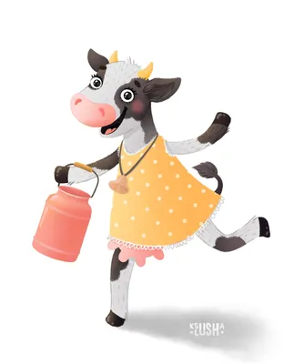 Симпатичная смешная корова на ферме :: Стоковая фотография :: Pixel-Shot  Studio