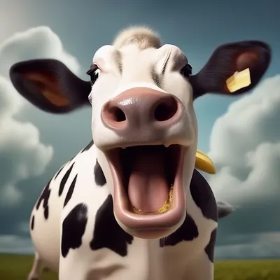 Смешная Корова — стоковые фотографии и другие картинки Без людей - Без  людей, Бык - животное, Возвышенность - iStock