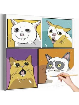 Смешные кошки большие связки. Персонажи мультфильмов о котах в разных позах  Векторное изображение ©JuliyaS 416417006