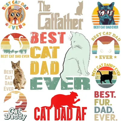 Подарок на день Fatcher, смешные аппликации для одежды, кошка, папа,  теплопередающие наклейки для футболки, модные мужские самодельные наклейки  с утюгом | AliExpress