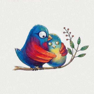 Милые смешные птицы установленные покрашенных птиц пастельный карандаш  Иллюстрация штока - иллюстрации насчитывающей карточка, элемент: 80728229