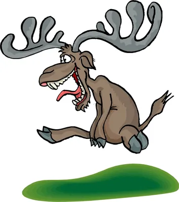 мультфильм смешной олень прыгает на белом фоне PNG , веселая, олень,  болотный PNG картинки и пнг рисунок для бесплатной загрузки