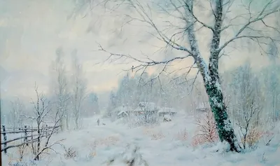 Картина Снег идёт, художник Вячеслав Чердаков